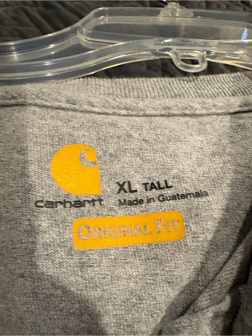 Carhartt Gray Tee with Yellow Logo and Tag Print work shirt bundle of 3